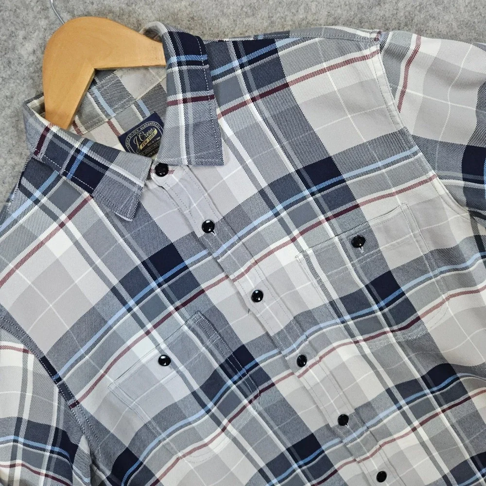 J Crew Men's Gray & Blue Plaid Long Sleeve Button Up Shirt Size M Cotton‎ Casual